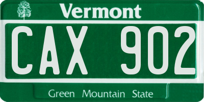 VT license plate CAX902