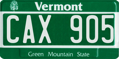 VT license plate CAX905