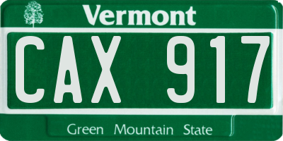VT license plate CAX917
