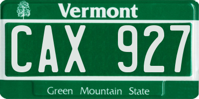 VT license plate CAX927