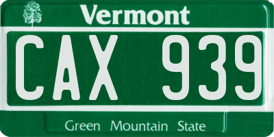 VT license plate CAX939