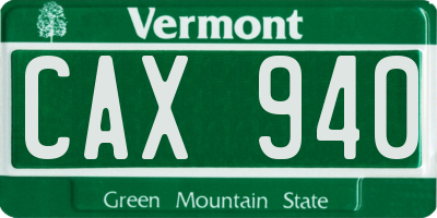 VT license plate CAX940