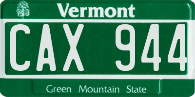 VT license plate CAX944