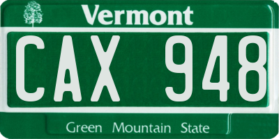 VT license plate CAX948