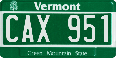 VT license plate CAX951