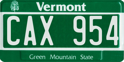VT license plate CAX954