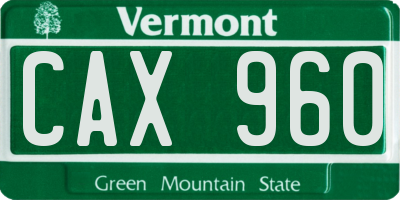 VT license plate CAX960