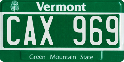 VT license plate CAX969