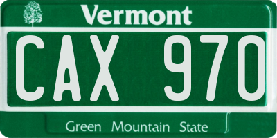 VT license plate CAX970