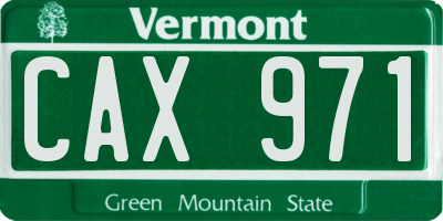 VT license plate CAX971
