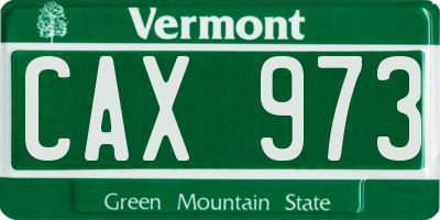 VT license plate CAX973