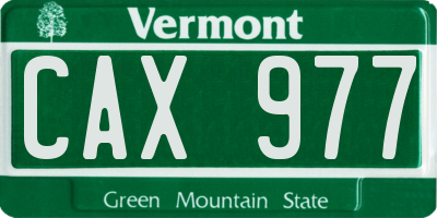 VT license plate CAX977
