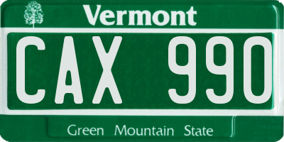 VT license plate CAX990