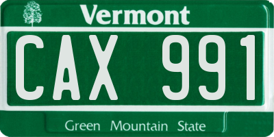 VT license plate CAX991