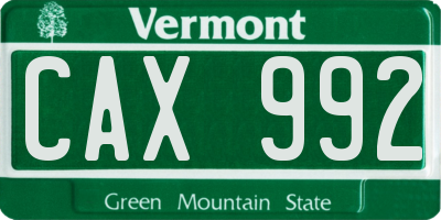 VT license plate CAX992