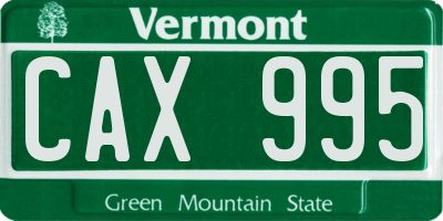 VT license plate CAX995