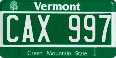 VT license plate CAX997