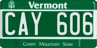 VT license plate CAY606