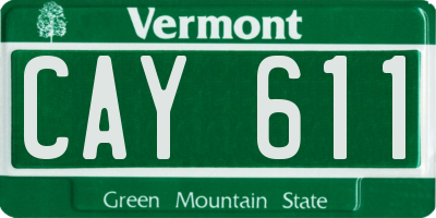 VT license plate CAY611