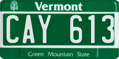 VT license plate CAY613