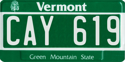 VT license plate CAY619