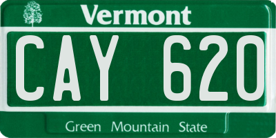 VT license plate CAY620