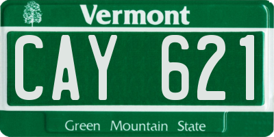 VT license plate CAY621