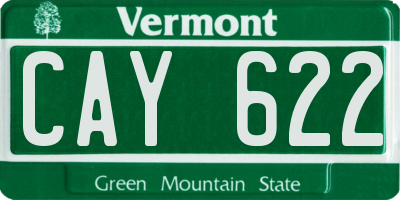 VT license plate CAY622