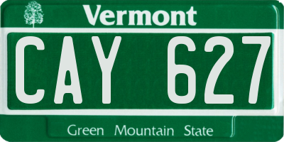 VT license plate CAY627
