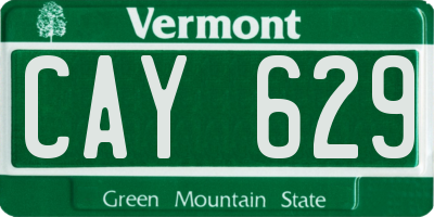 VT license plate CAY629