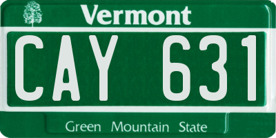 VT license plate CAY631