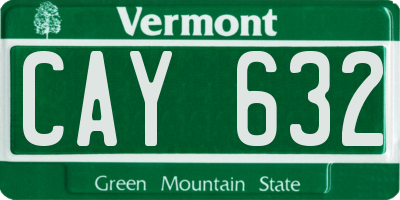 VT license plate CAY632