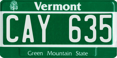 VT license plate CAY635