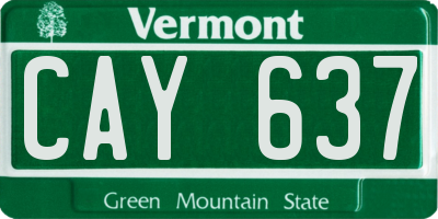 VT license plate CAY637
