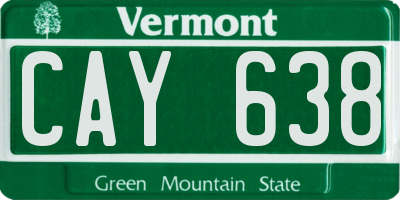 VT license plate CAY638