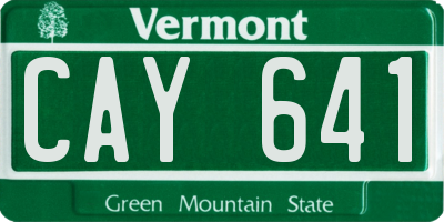 VT license plate CAY641