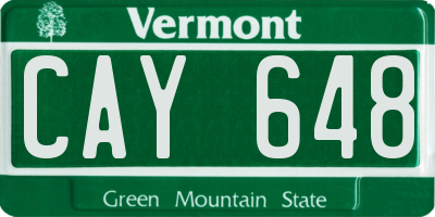 VT license plate CAY648