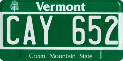 VT license plate CAY652