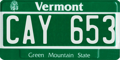 VT license plate CAY653