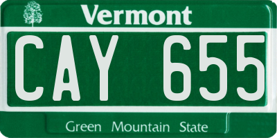 VT license plate CAY655