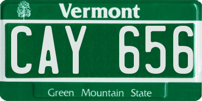 VT license plate CAY656