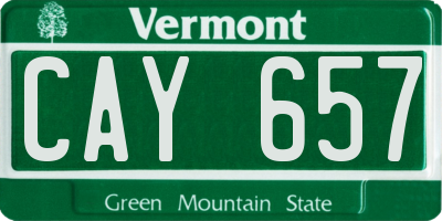 VT license plate CAY657