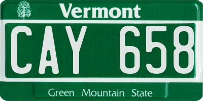VT license plate CAY658