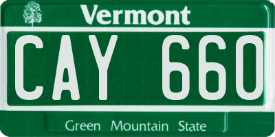 VT license plate CAY660