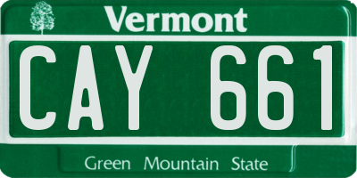 VT license plate CAY661
