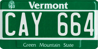 VT license plate CAY664