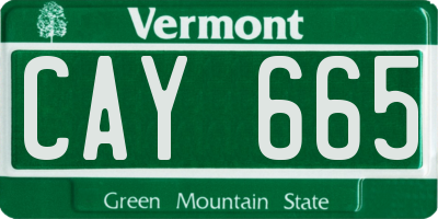 VT license plate CAY665