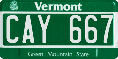VT license plate CAY667