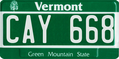 VT license plate CAY668