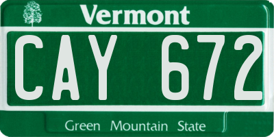 VT license plate CAY672